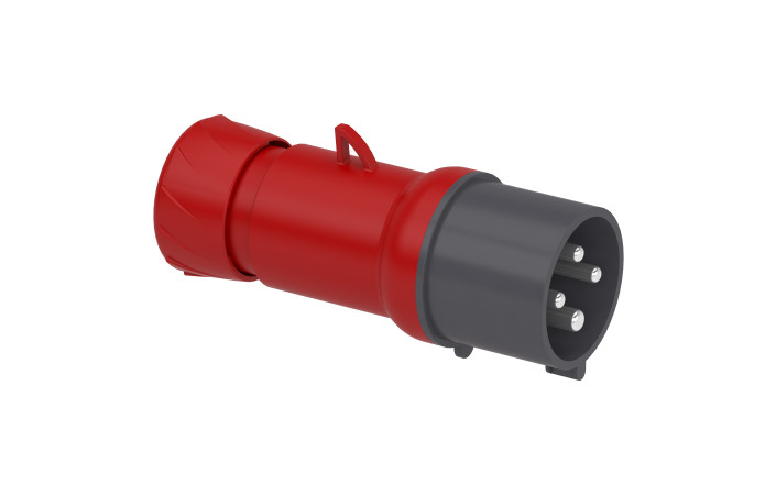 Кабельна вилка PratiKa, пряма, 32 A, 3P + E, 380-415 В AC, IP44 - Зображення shnider_PKE32M434_Image.jpg