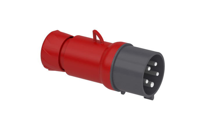 Кабельна вилка PratiKa, пряма, 32 A, 3P + N + E, 380-415 В AC, IP44 - Зображення shnider_PKE32M435_Image.jpg