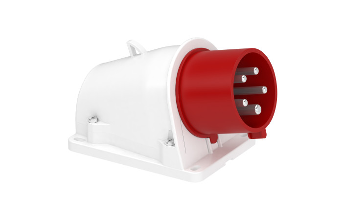 Вилка PratiKa, настінна, кутова, 32A, 3P + N + E, 380-415 B AC, гвинтове з'єднання - Зображення shnider_PKE32W435_Image.jpg