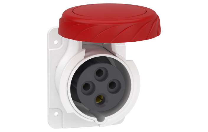 Розетка PratiKa, пряма, 16A, 3P + E, 380-415 B AC, з'єднання гвинтами, панельна - Зображення shnider_PKF16G734_Image.jpg