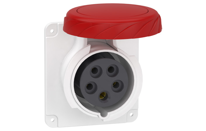 Розетка PratiKa, пряма, 16A, 3P + N + E, 380-415 B AC, з'єднання гвинтами, панельна - Зображення shnider_PKF16G735_Image.jpg