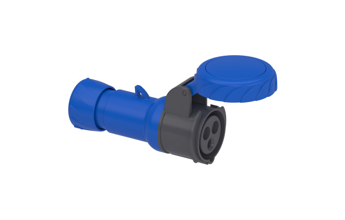 Кабельна розетка PratiKa, пряма, 16 A, 2P + E, 200-250 B AC, IP67 - Зображення shnider_PKF16M723_Image.jpg