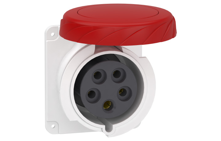 Розетка PratiKa, пряма, 32A, 3P + N + E, 380-415 B AC, з'єднання гвинтами, панельна - Зображення shnider_PKF32G735_Image.jpg