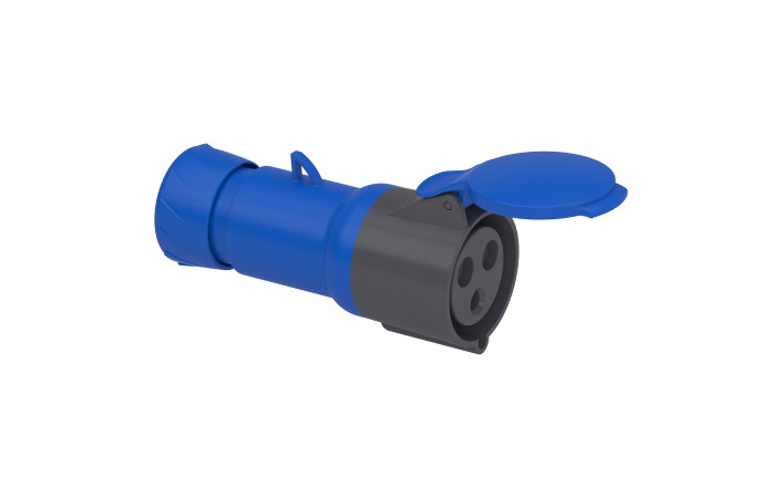 Кабельна розетка PratiKa, пряма, 16 A, 2P + E, 200-250 B AC, IP44 - Зображення shnider_PKF32M423_Image.jpg