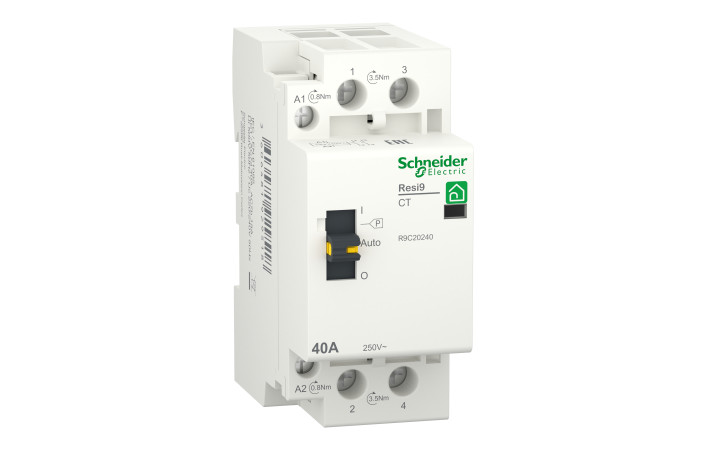 Контактор RESI9 40 A, 1P+N, 2NO ~230В-50Гц - Зображення shnider_R9C20240_Image.jpg