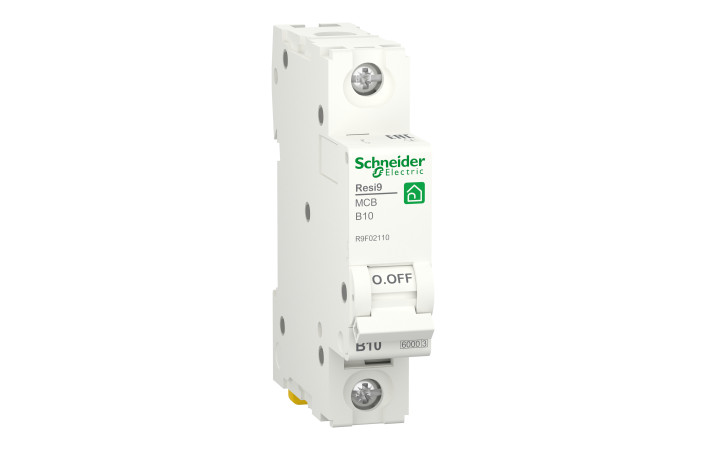 Автоматичний вимикач RESI9 10 A, 1P, крива В, 6кА - Зображення shnider_R9F02110_Image.jpg