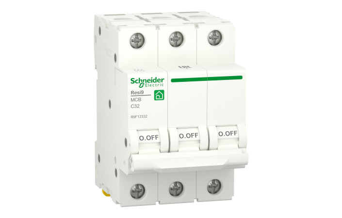 Автоматичний вимикач RESI9 32 А, 3P, крива С, 6кА - Зображення shnider_R9F12332_Image.jpg
