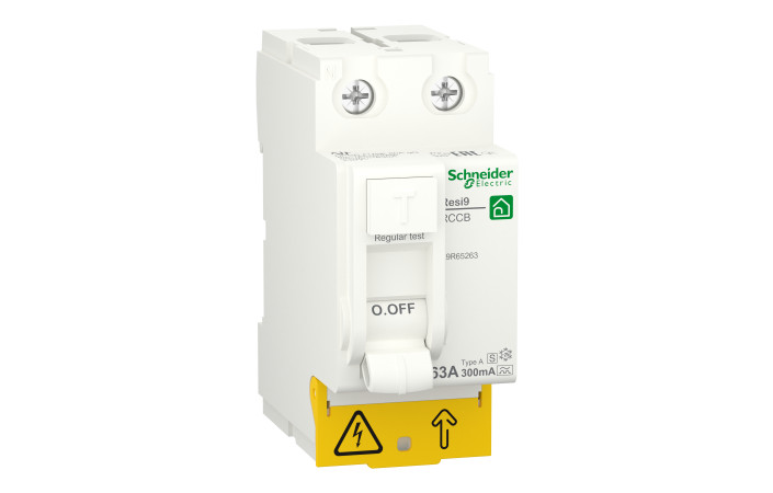 Диференційний вимикач навантаження RESI9 63A, 300мA, 2P, тип А - Зображення shnider_R9R65263_Image.jpg