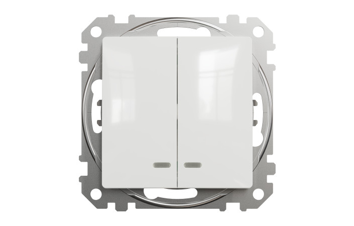 Двоклавішний вимикач з підсвіткою Білий Sedna Design - Зображення shnider_SDD111105L_IOP-front_WD.jpg