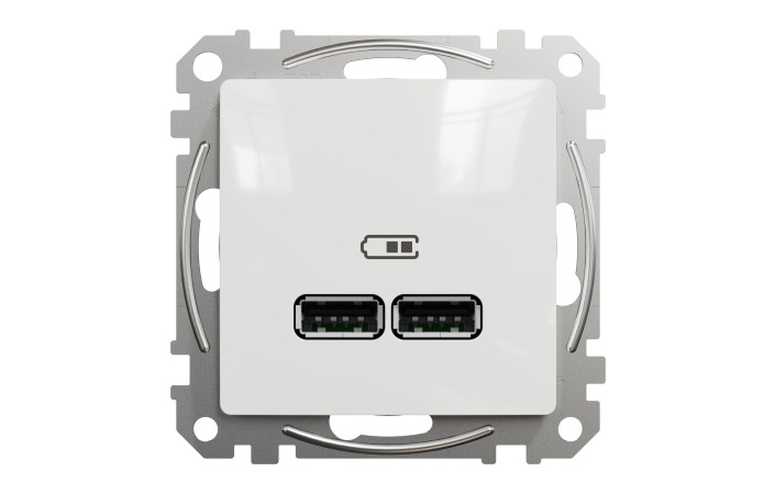 USB розетка тип A+A 2,1A Білий Sedna Design - Зображення shnider_SDD111401_IOP-front_WD20.jpg
