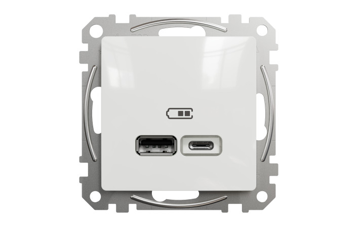 USB розетка тип A+C 2,4A Білий Sedna Design - Зображення shnider_SDD111402_IOP-front_WD20.jpg