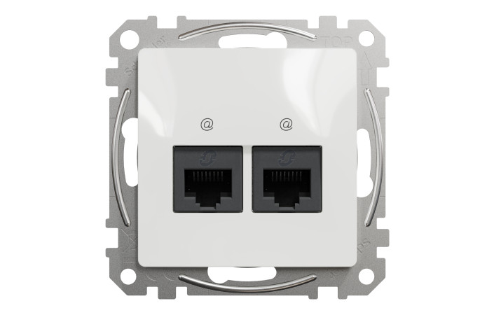 Два роз’єми RJ45 категорія 5E UTP Білий Sedna Design - Зображення shnider_SDD111452_IOP-front_WD20.jpg