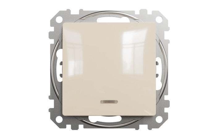 Одноклавішний вимикач з підсвіткою Бежевий Sedna Design - Зображення shnider_SDD112101L_IOP-front_WD20.jpg