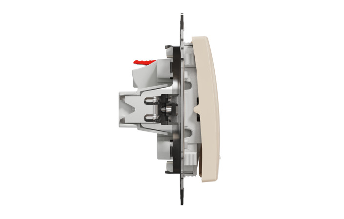 Одноклавішний вимикач з підсвіткою Бежевий Sedna Design - Зображення shnider_SDD112101L_IOP-left_WD20.jpg