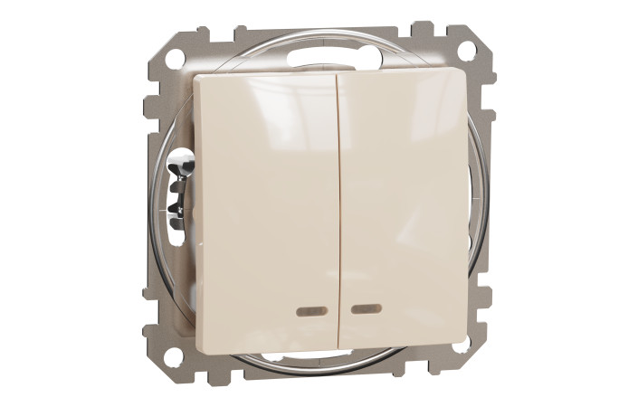 Двоклавішний вимикач з підсвіткою Бежевий Sedna Design - Зображення shnider_SDD112105L_IOP-default_WD.jpg