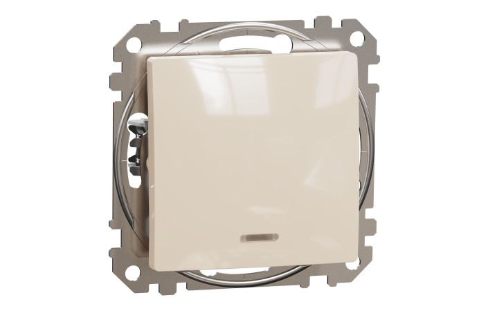 Одноклавішний перехресний перемикач з підсвіткою Sedna Design, бежевий - Зображення shnider_SDD112107L_IOP-def_WD20.jpg