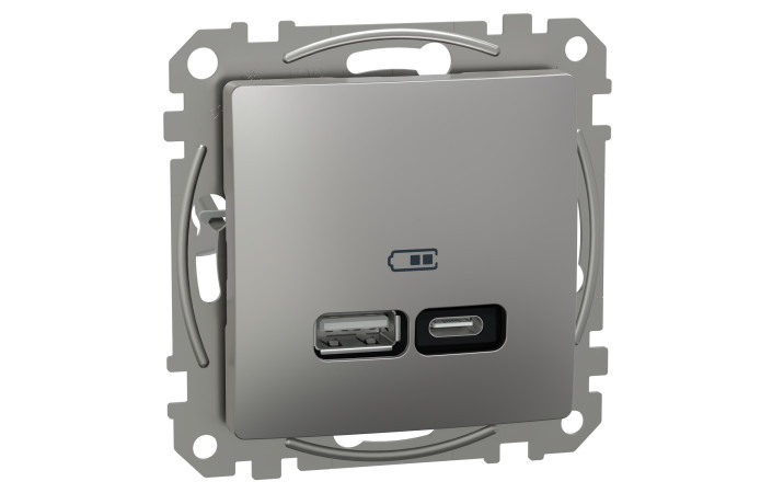 USB розетка, Sedna Design & Elements, тип A+C, 3 A, 21 Вт, алюміній - Зображення shnider_SDD113405_IOP-Def_CL.jpg