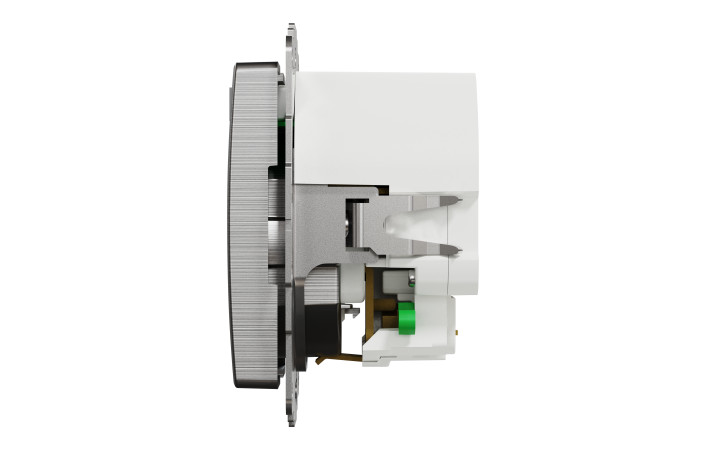 Розетка з заземленням + 2 USB тип А Матовий алюміній Sedna Elements - Зображення shnider_SDD170052_IOP-R_CL.jpg