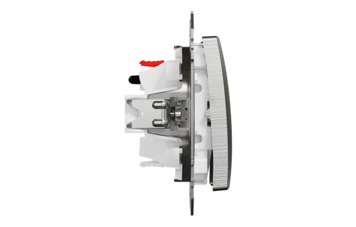 Вимикач для жалюзі, електронне блокування 10 АХ, Матовий Алюміній Sedna Elements - Зображення shnider_SDD170104_IOP-L_CL.jpg