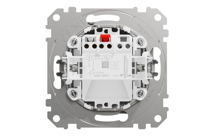 Кнопковий вимикач 10 А, Матовий Алюміній Sedna Elements - Зображення shnider_SDD170111_IOP-back_WD.jpg