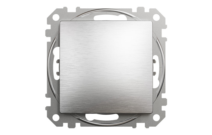 Кнопковий вимикач 10 А, Матовий Алюміній Sedna Elements - Зображення shnider_SDD170111_IOP-front_WD.jpg