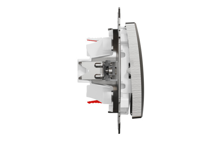 Кнопковий двоклавішний вимикач 10A, матовий, алюміній Sedna Design & Elements - Зображення shnider_SDD170118_IOP-L_CL.jpg