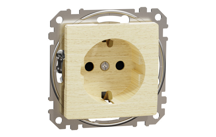 Розетка з заземленням та зі шторкою Береза Sedna Elements - Зображення shnider_SDD180022_IOP-def_WD20.jpg