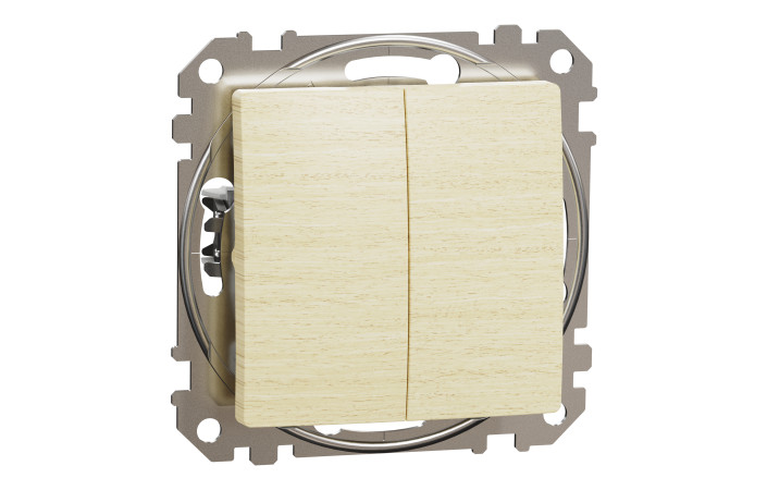 Кнопковий двоклавішний вимикач 10A, береза, Sedna Design & Elements - Зображення shnider_SDD180118_IOP-default_WD.jpg
