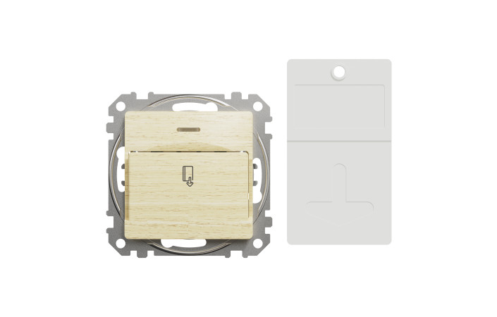 Картковий вимикач 10А, береза, Sedna Design & Elements - Зображення shnider_SDD180121_IOP-front_WD20.jpg