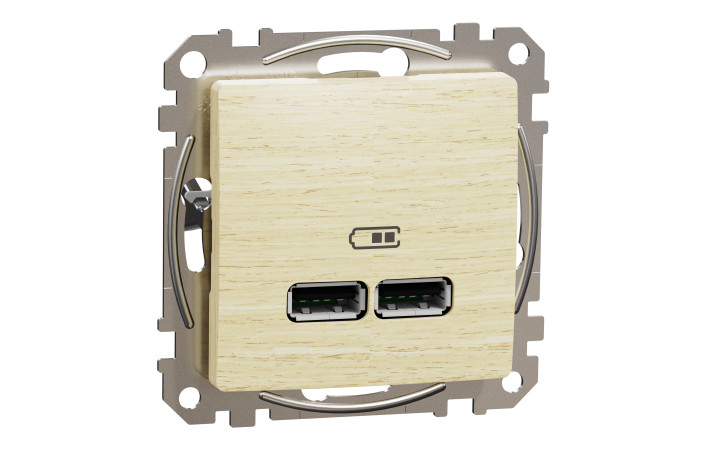 USB розетка A+A 2,1A Береза Sedna Elements - Зображення shnider_SDD180401_IOP-def_WD20.jpg