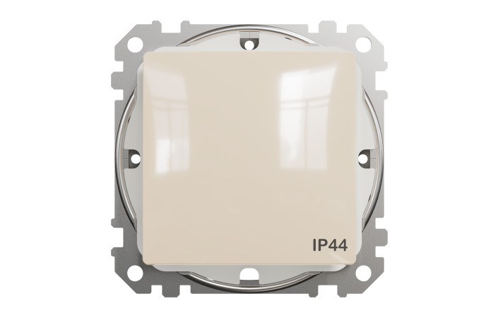 Одноклавішний вимикач, 10АX, IP44, бежевий, Sedna Design & Elements - Зображення shnider_SDD212101_IOP-front_WD20.jpg