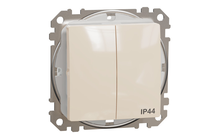 Двоклавішний вимикач IP44, 10А, Бежевий Sedna Design - Зображення shnider_SDD212105_IOP-def_WD.jpg