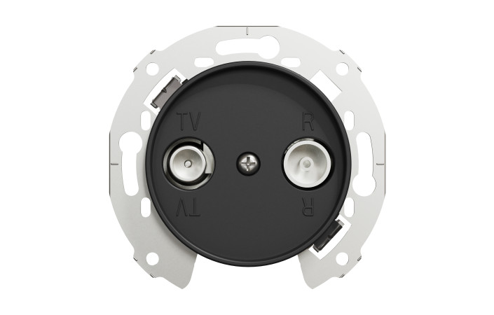 Прохідна TV-R розетка Renova, чорна - Зображення shnider_WDE011752_IOP-front_WD.jpg