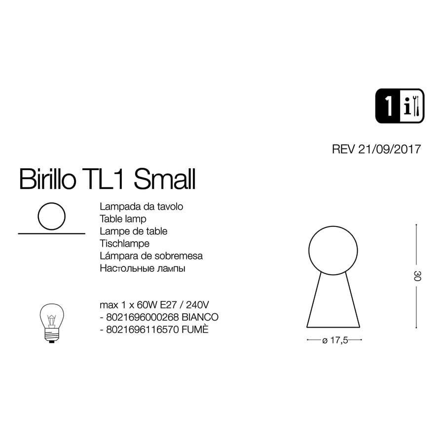 Настільна лампа BIRILLO TL1 SMALL BIANCO (000268), IDEAL LUX - Зображення 000268-.jpg