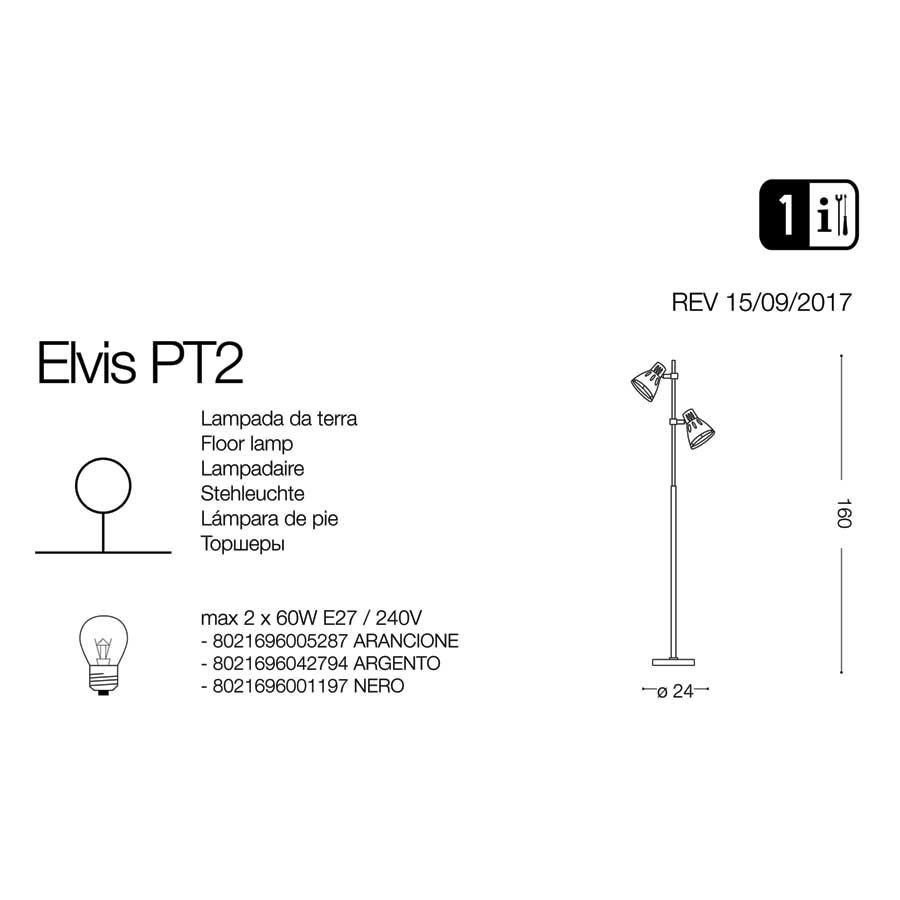 Торшер ELVIS PT2 NERO (001197), IDEAL LUX - Зображення 001197-.jpg