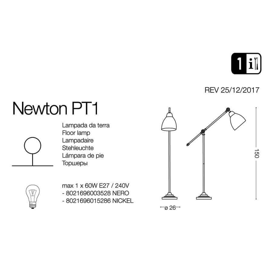 Торшер NEWTON PT1 NERO (003528), IDEAL LUX - Зображення 003528--.jpg