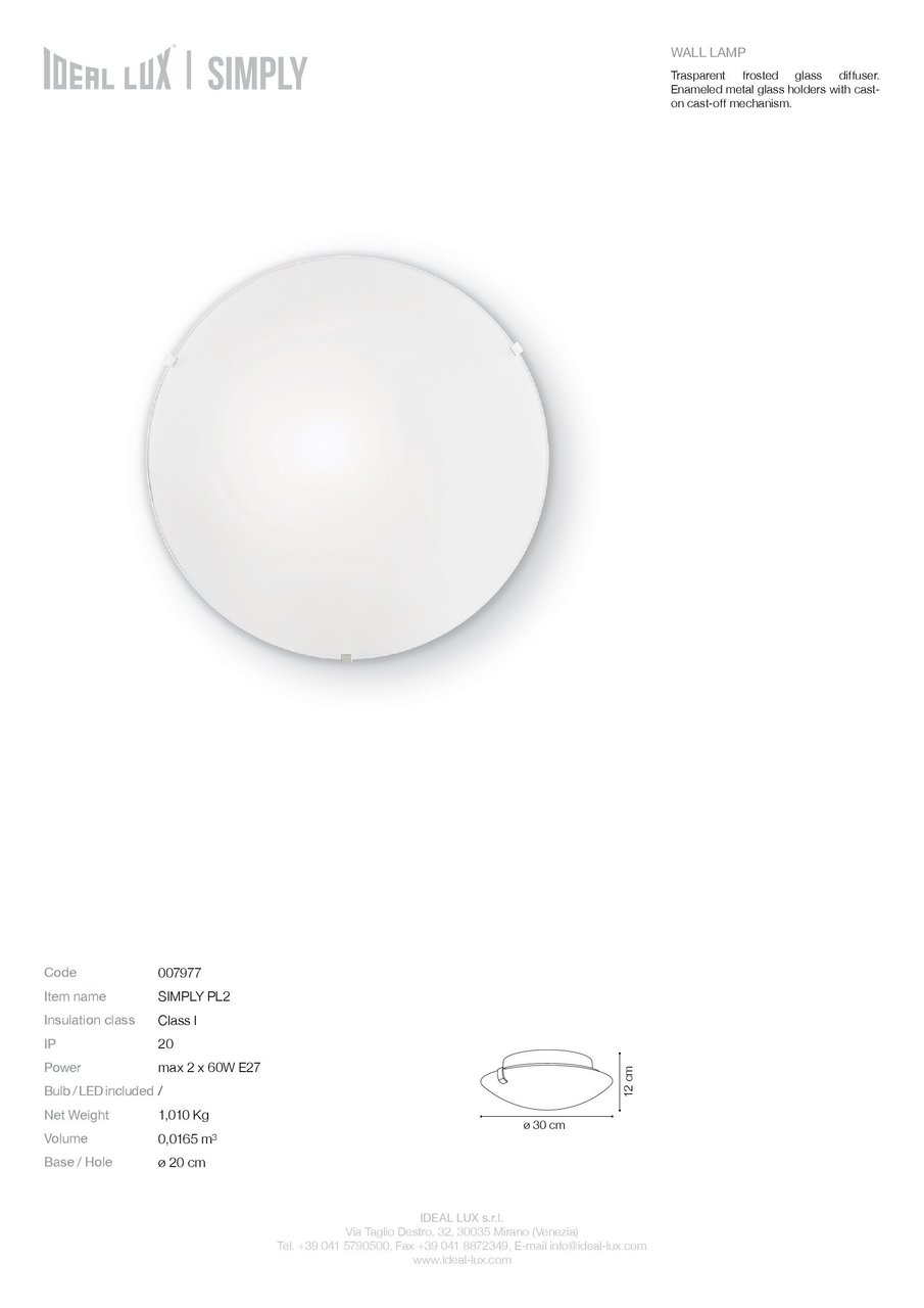 Світильник SIMPLY PL2 (007977), IDEAL LUX - Зображення 007977_SC.jpg