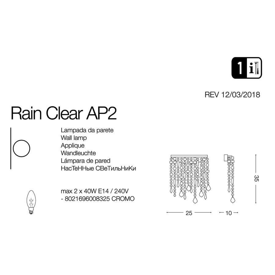 Бра RAIN AP2 TRASPARENTE (008325), IDEAL LUX - Зображення 008325-.jpg