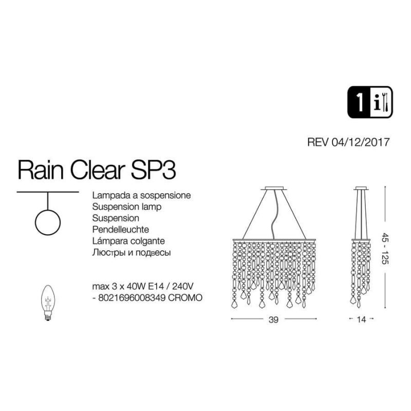 Люстра RAIN SP3 TRASPARENTE (008349), IDEAL LUX - Зображення 008349-.jpg