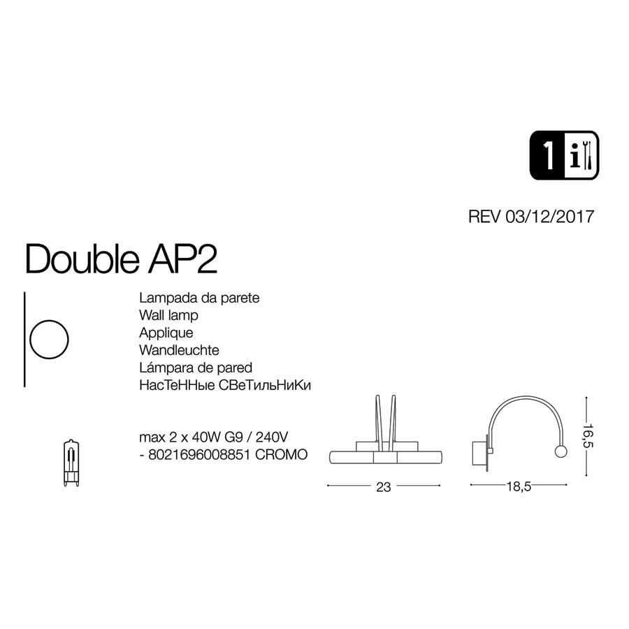Світильник DOUBLE AP2 (008851), IDEAL LUX - Зображення 008851-.jpg