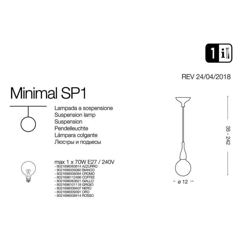 Люстра MINIMAL SP1 ORO (009391), IDEAL LUX - Зображення 009360-.jpg