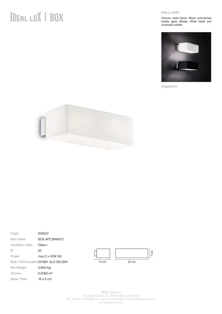 Світильник BOX AP2 NERO (009513), IDEAL LUX - Зображення 009537_S.jpg