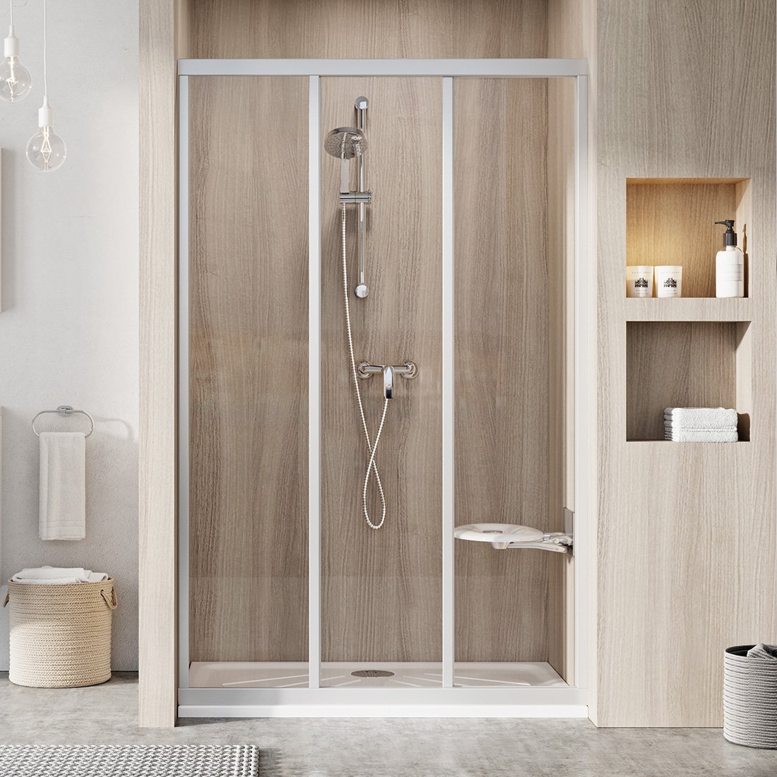 Душевые двери трехэлементные ASDP3-120 Transparent, (00VG0U02Z1) RAVAK - Зображення 00VD0U02Z1.jpg