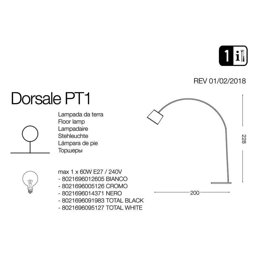 Торшер DORSALE PT1 TOTAL BLACK (091983), IDEAL LUX - Зображення 014371-.jpg