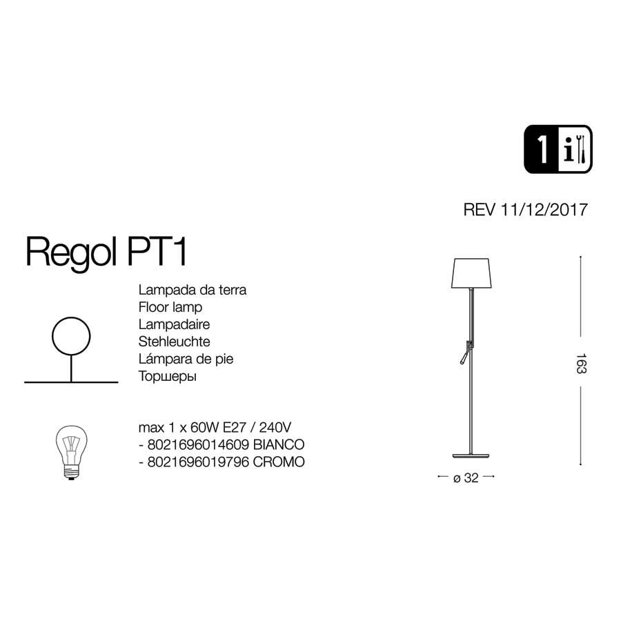 Торшер REGOL PT1 BIANCO (014609), IDEAL LUX - Зображення 014609_.jpg
