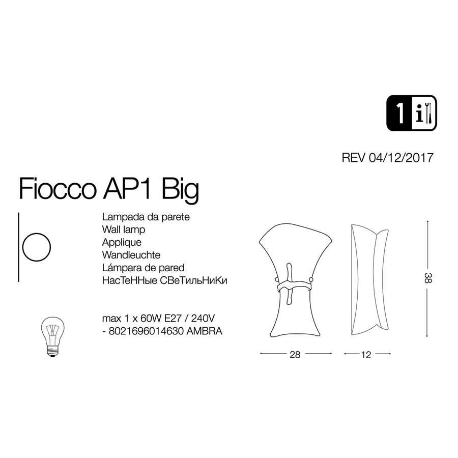 Світильник FIOCCO AP1 BIG (014630), IDEAL LUX - Зображення 014630-1.jpg
