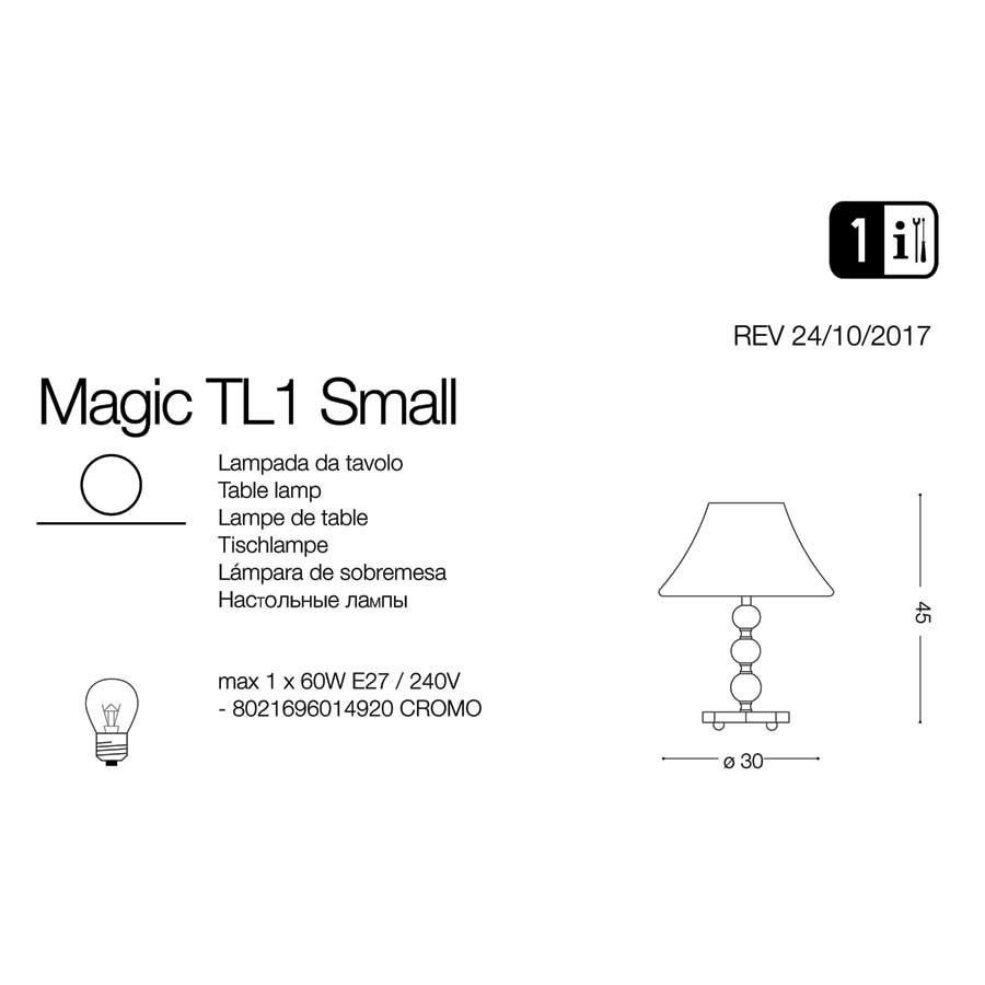 Настільна лампа MAGIC TL1 SMALL (014920), IDEAL LUX - Зображення 014920-1.jpg