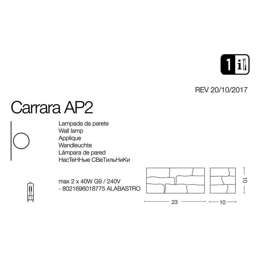Бра CARRARA AP2 (018775), IDEAL LUX - Зображення 018775-.jpg