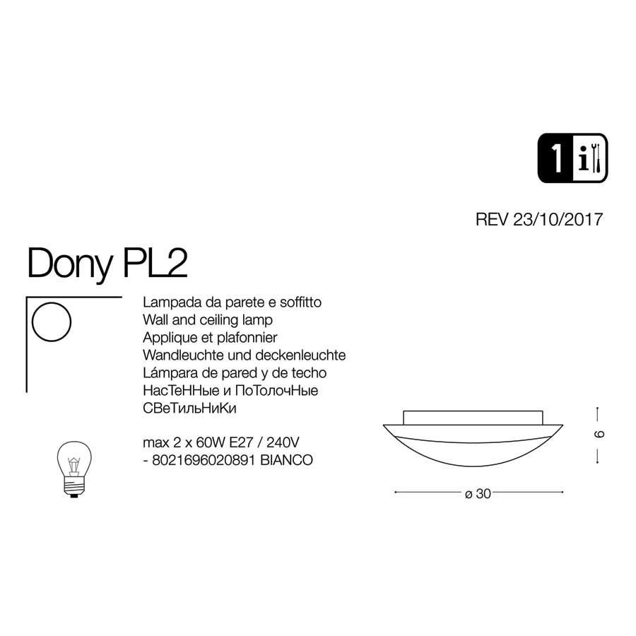 Світильник DONY PL2 (020891), IDEAL LUX - Зображення 020891-.jpg