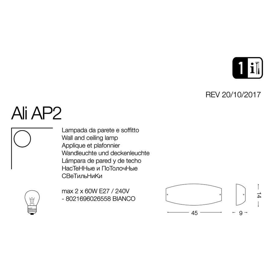 Світильник ALI AP2 (026558), IDEAL LUX - Зображення 026558-1.jpg